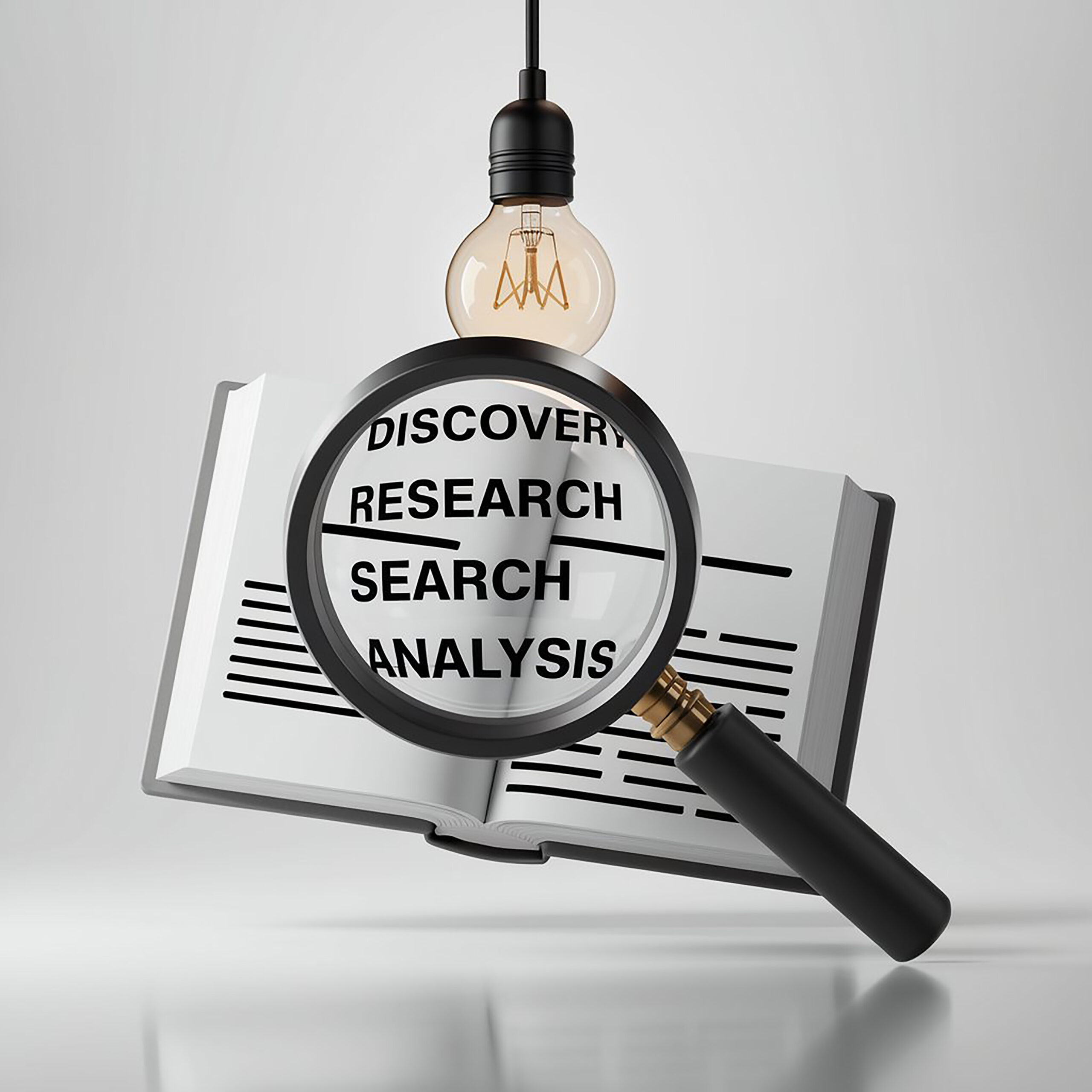 Magnifying glass. Discovery, research, search, analysis concept.